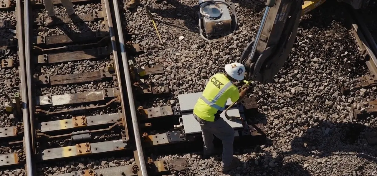 CSX crew installing a power-operated switch at Queensgate Yard in Cincinnati