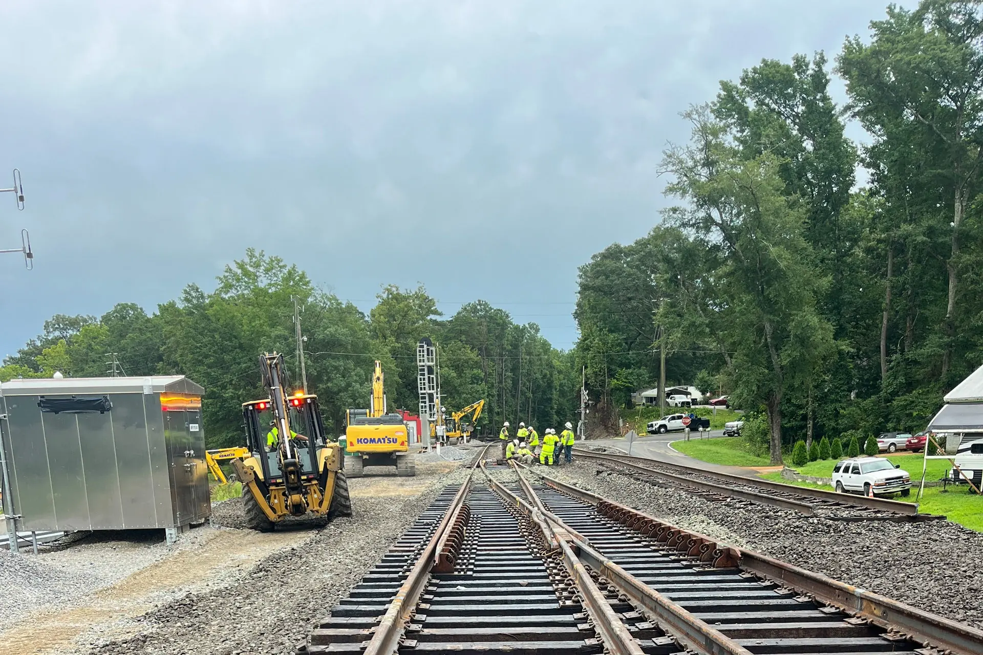 Track crews working on Norfolk Southern’s 3B Corridor in Alabama