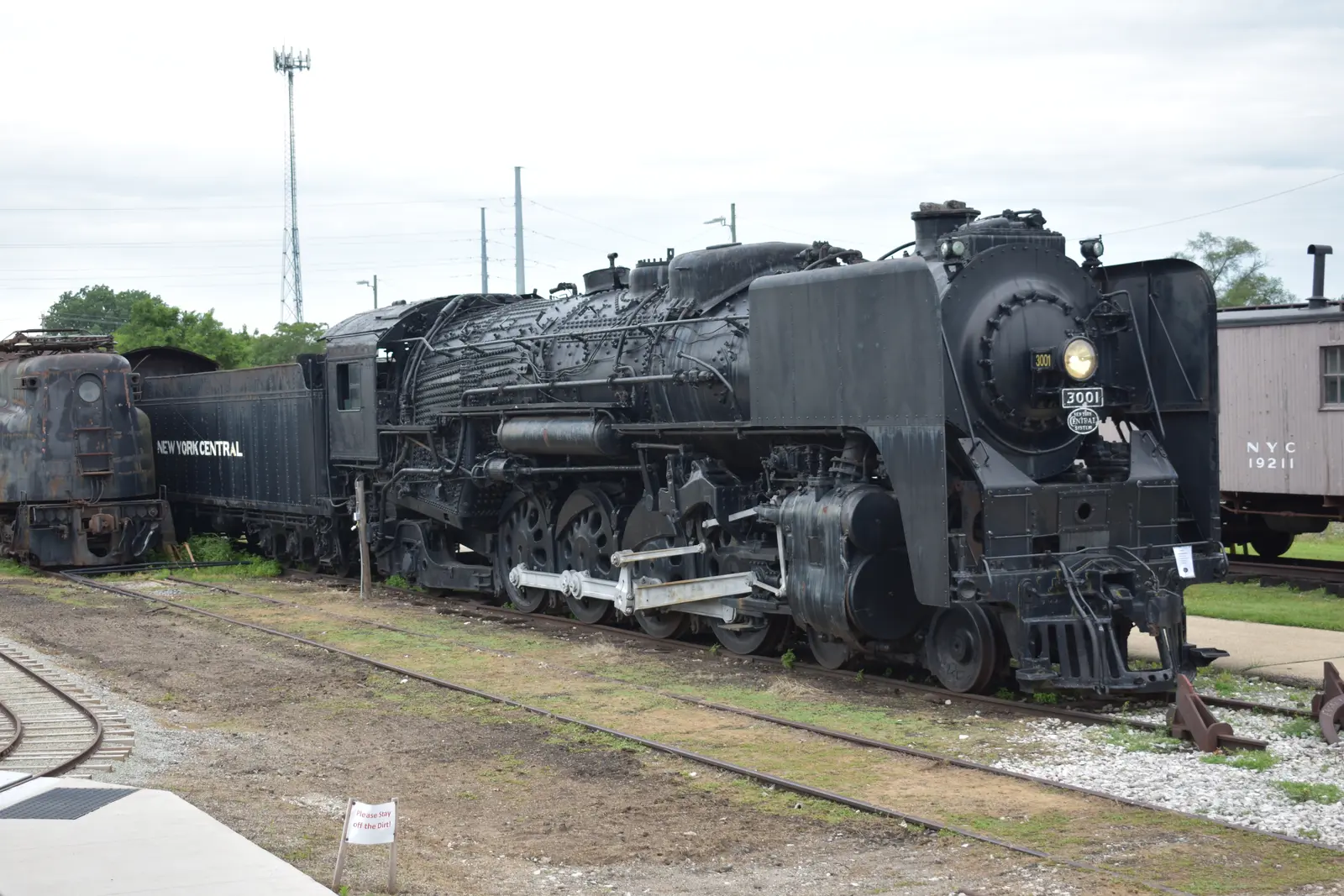 New York Central 3001 steam locomotive on display in Elkhart, Indiana