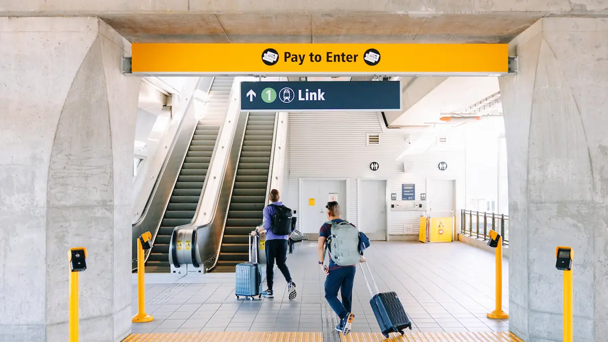 Passengers enter Sound Transit’s fare-paid zone at Northgate Station
