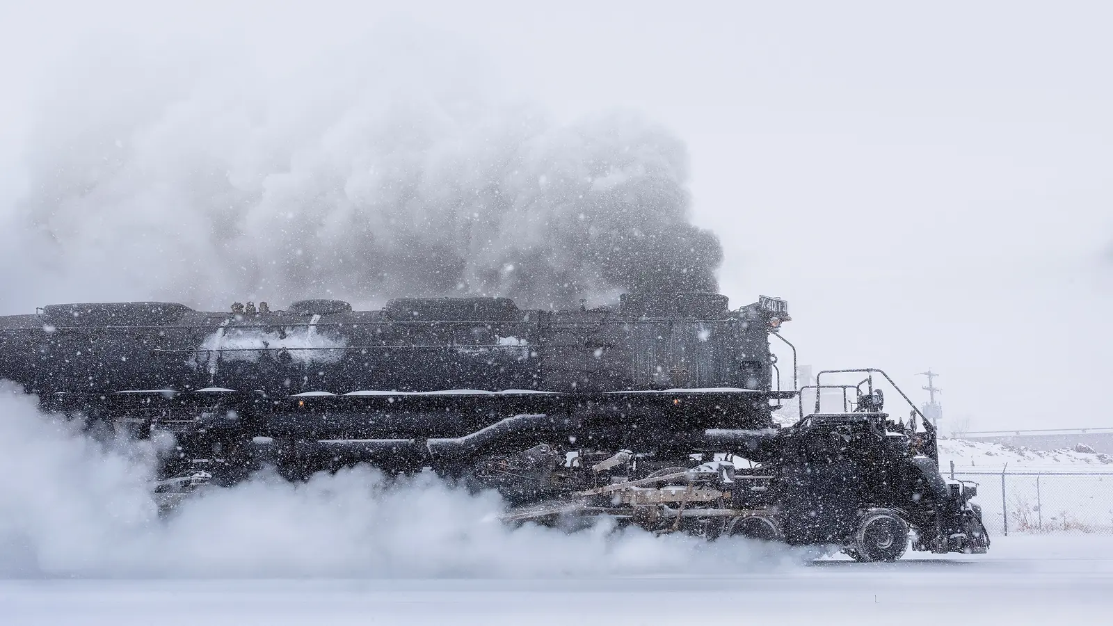 Union Pacific Big Boy No. 4014 operating through heavy snow