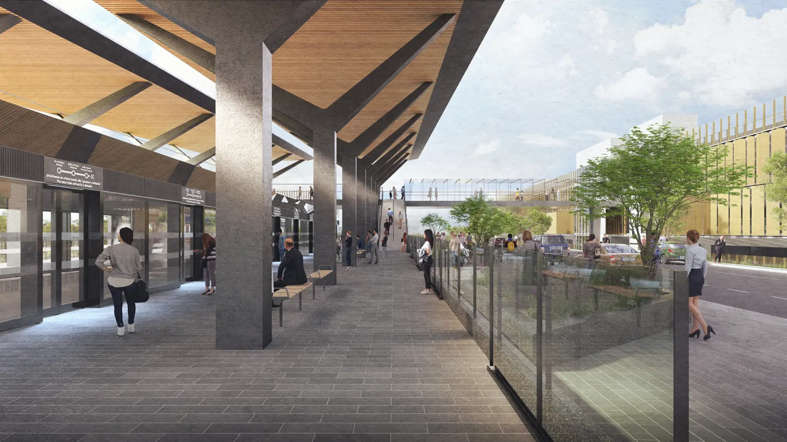 Dublin MetroLink Estuary station platform in an official project rendering