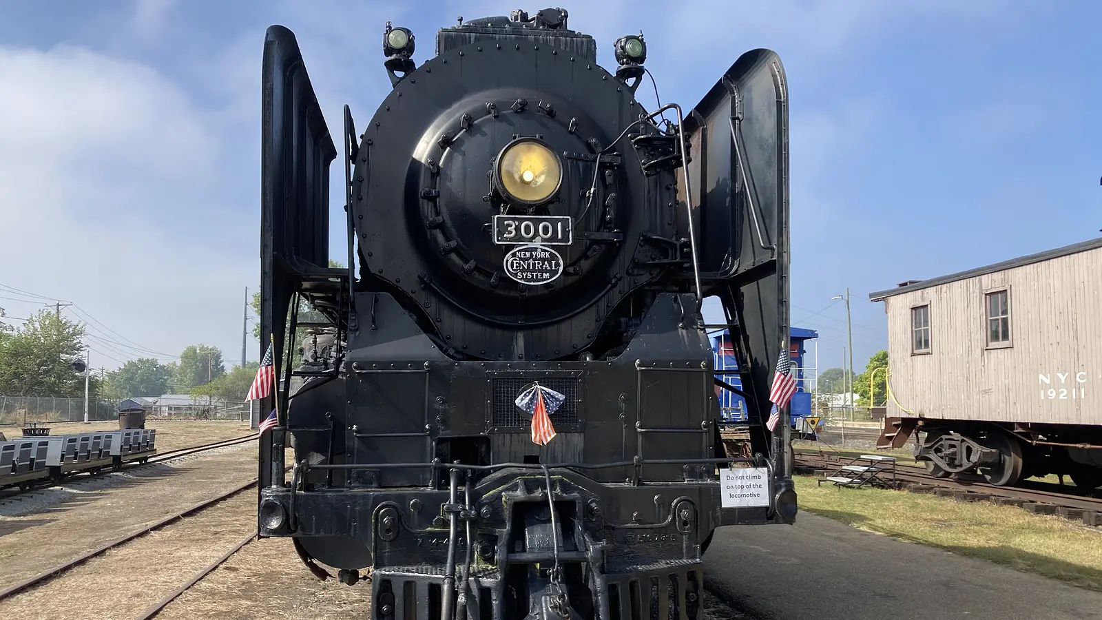 New York Central steam locomotive No. 3001 at the railroad museum in Elkhart