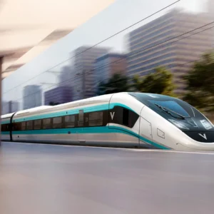Siemens Velaro Novo high-speed train concept at a station
