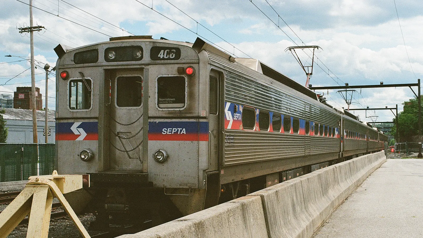SEPTA Silverliner IV train parked at Norristown Elm Street station