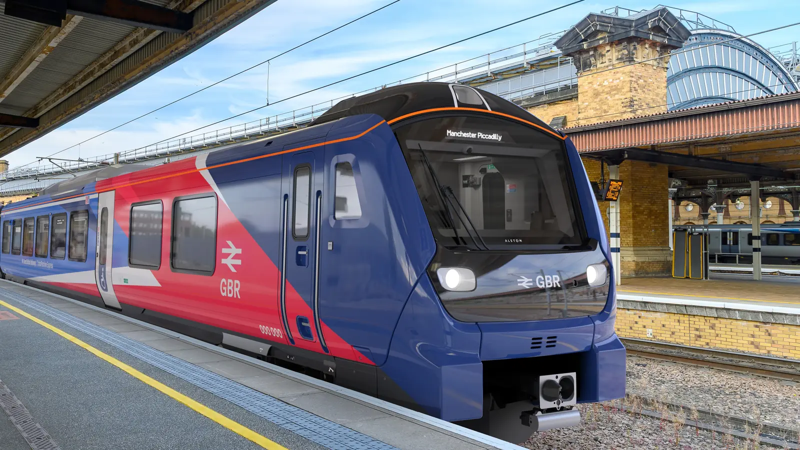 Alstom Adessia Stream train in GBR livery at York station